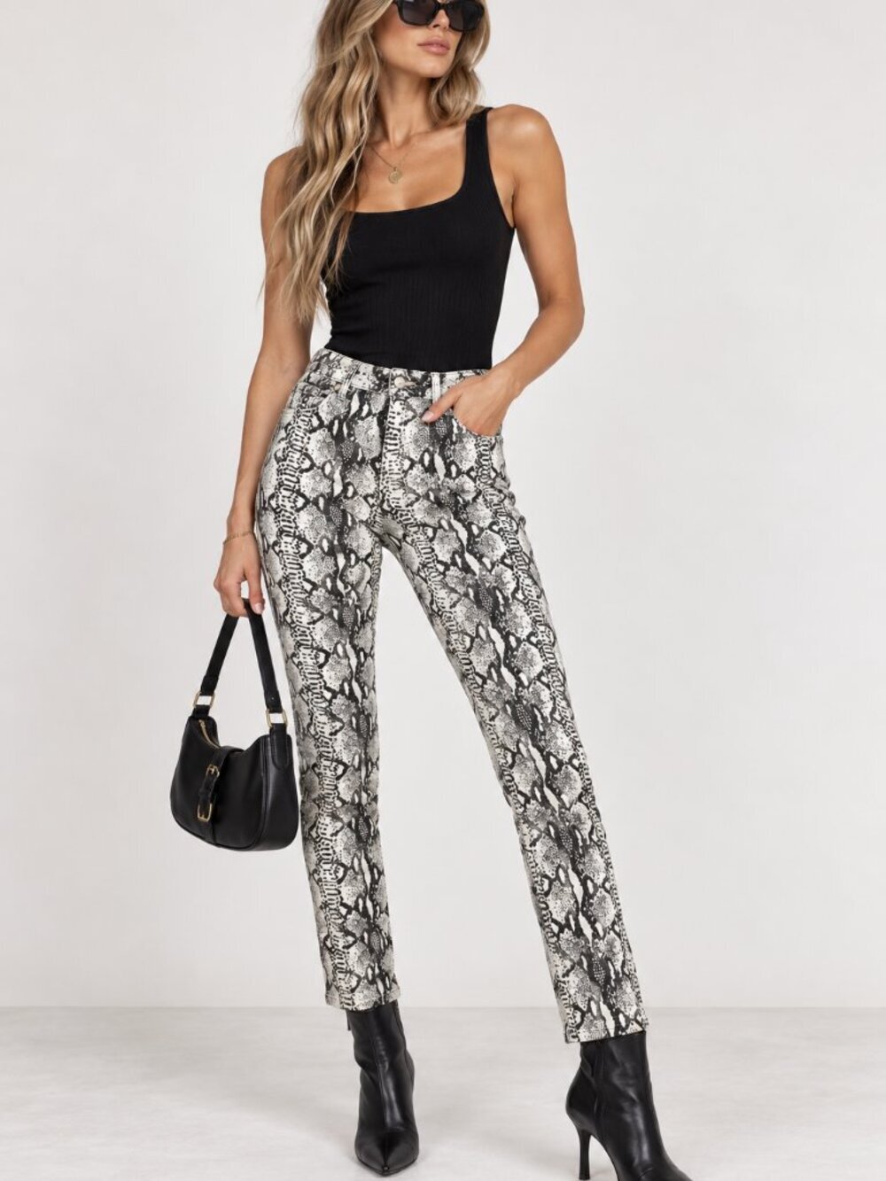 FRAME Ali High Rise Cigarette Jeans 25 NWT Snakeskin Print Skinny Barneys